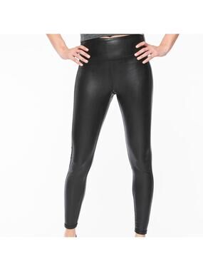 ATHLETA Faux Leather Legging All Over Gleam Black XS